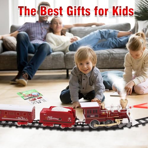 Christmas Train Set with Remote Control, Sounds, Lights and Smoke A56673