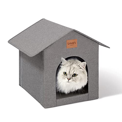 Outdoor Cat House Weatherproof Insulated Grey with Removable Soft Cushion S25894