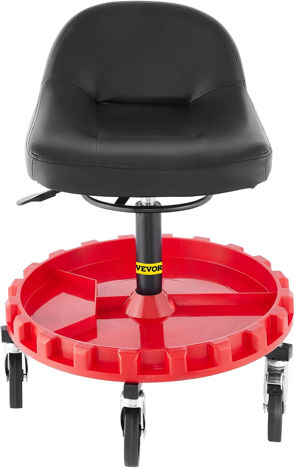 400 LBS Adjustable Height Rolling Garage Stool with Round Tray R9114