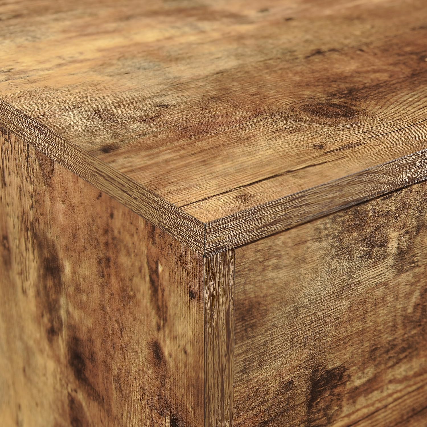 Rustic Brown TV Stand with 2 Doors & Open Shelves H85101