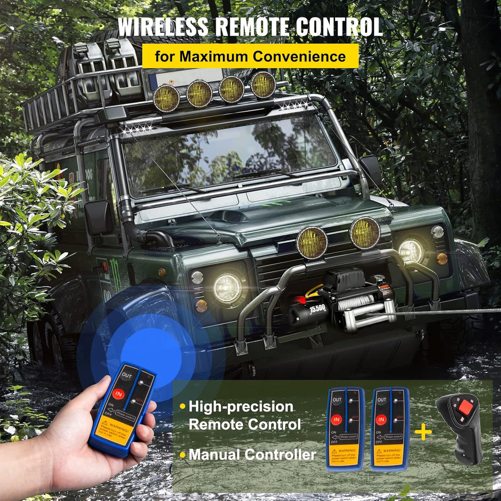 15500lb 12V Electric Winch with Wireless Remote Control K451071