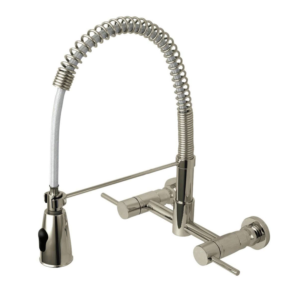 Oil Rubbed Bronze 2-Handle Wall Mount Pull-Down Kitchen Faucet Y717609