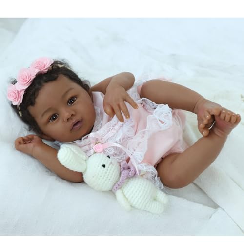 18-Inch Realistic Lifelike African American Handmade Doll G536023