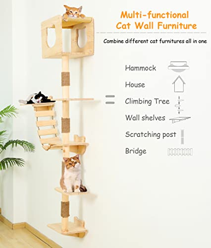 75 Inch Solid Wood Cat Tree Y9394