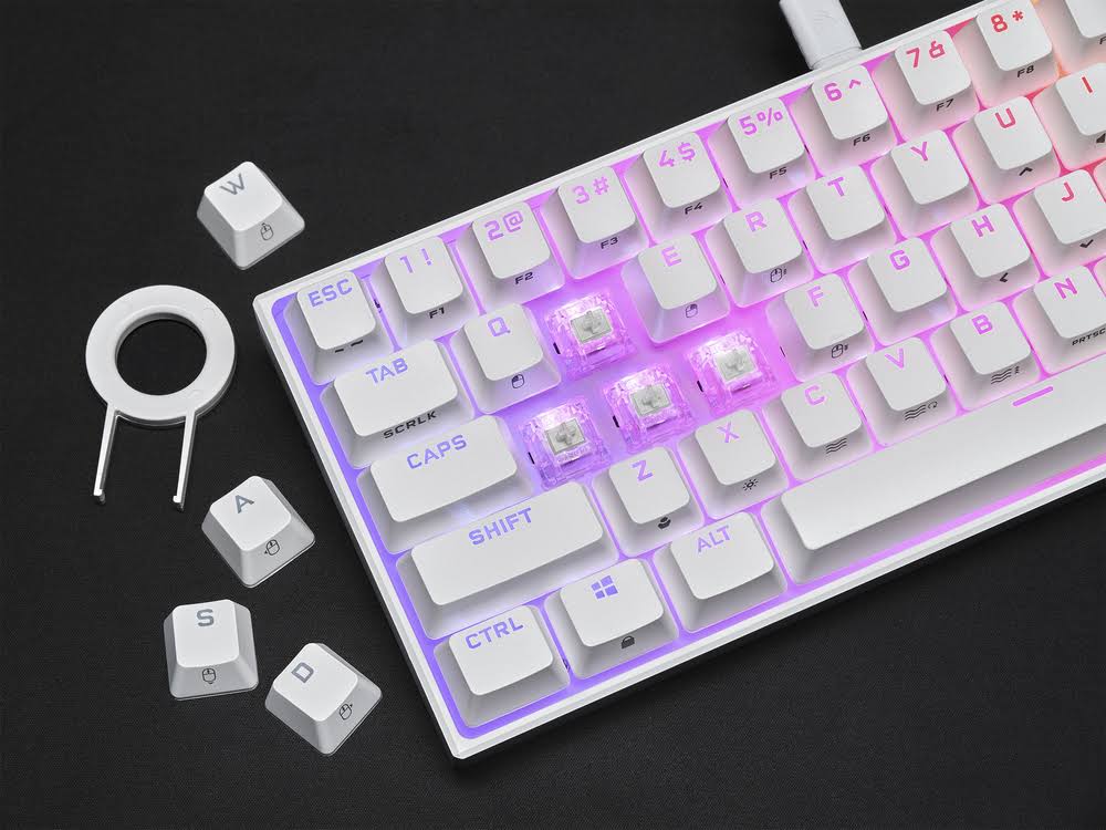 White 60% Mechanical Gaming Keyboard J1173