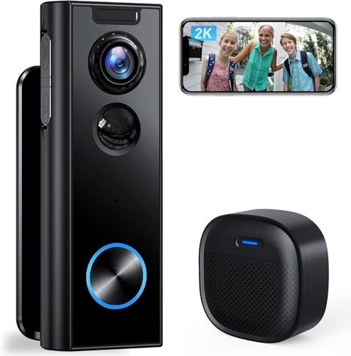 2K Video Doorbell Camera with Chime, Night Vision Y132458