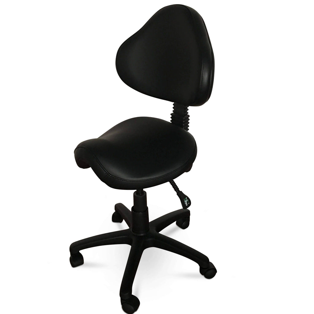 Rolling Saddle Stool with Adjustable Height and Backrest Z907266
