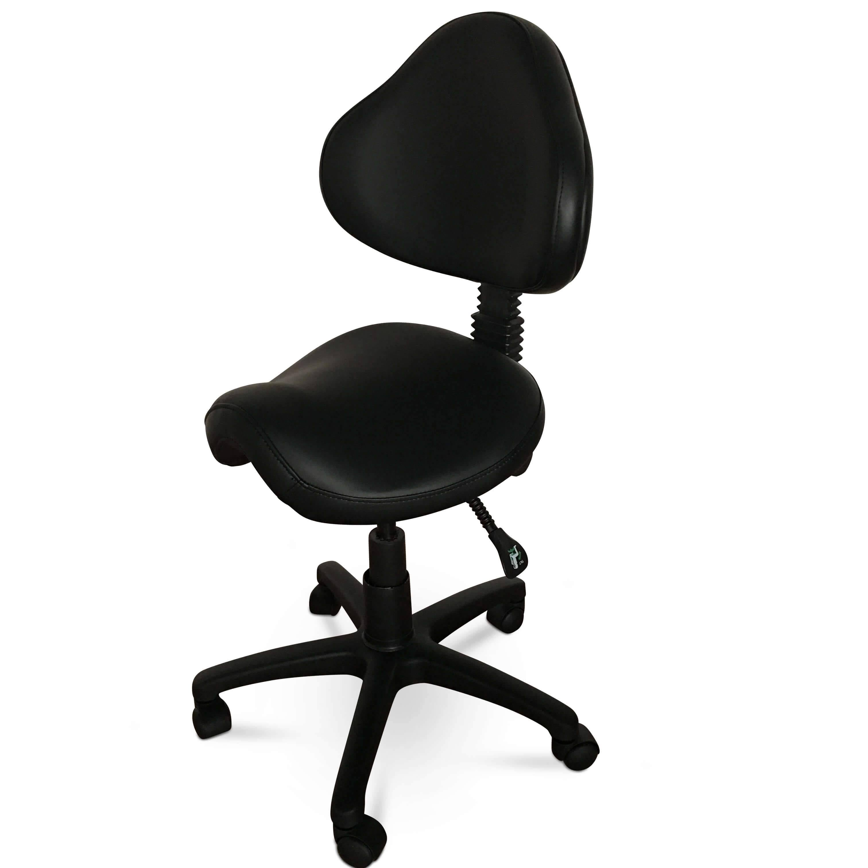 Rolling Saddle Stool with Adjustable Height and Backrest Z907266