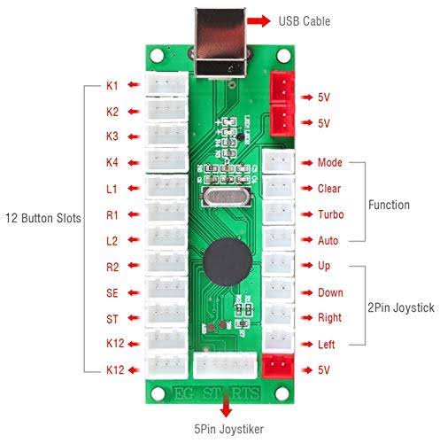 2 Ellipse Oval Joystick + 20 LED Chrome Buttons H80879