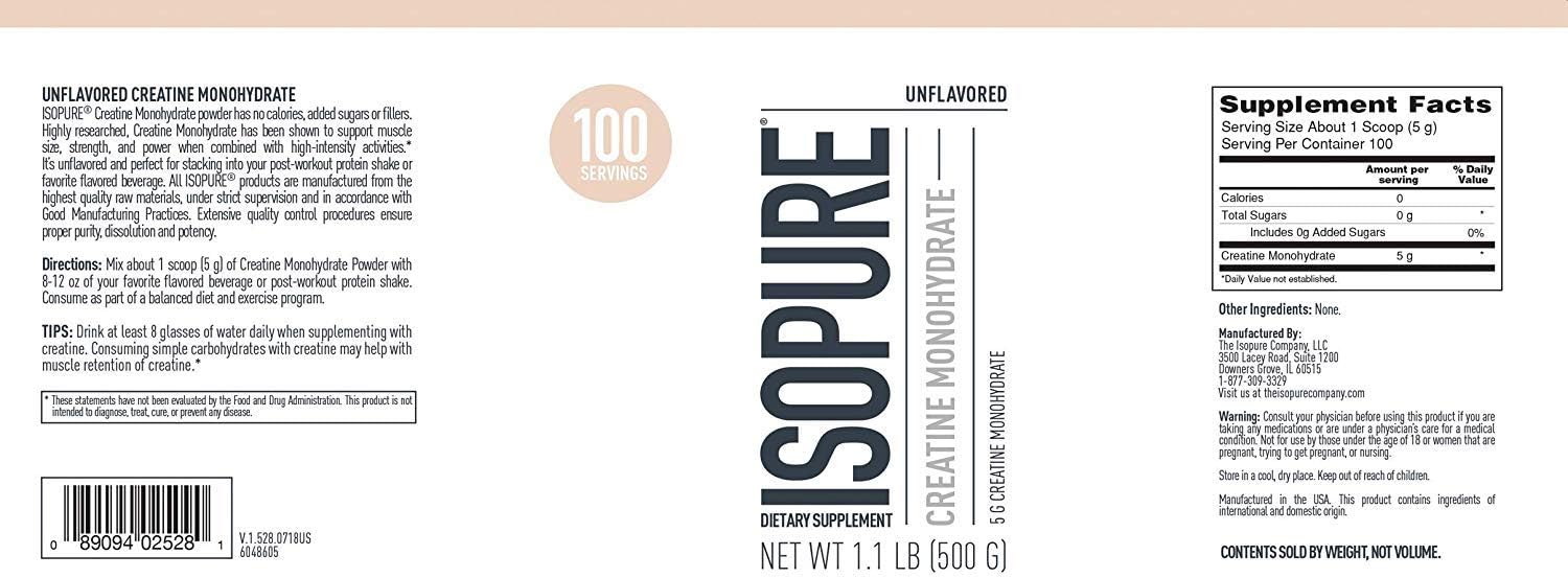 Unflavored 100% Whey Protein Isolate 500g J4605