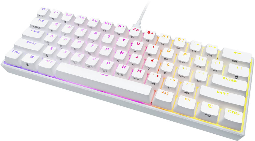 White 60% Mechanical Gaming Keyboard J1173
