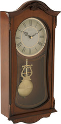 Brown Wooden Chiming Wall Mount Analog Clock N53150
