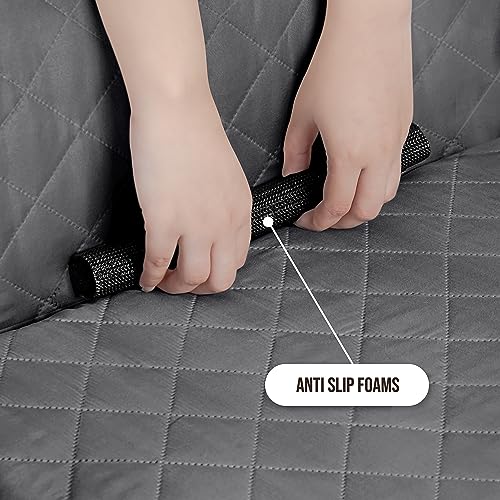 Reversible Oversized Sofa Couch Cover, Water Resistant Slipcover, 3.5 Seater, Brown/Beige V4162