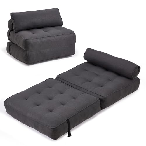 Grayish Blue Folding Sofa Bed with Corduroy Fabric Q995574