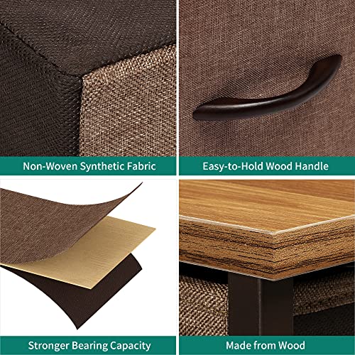 7 Drawer Fabric Dresser with Steel Frame E626