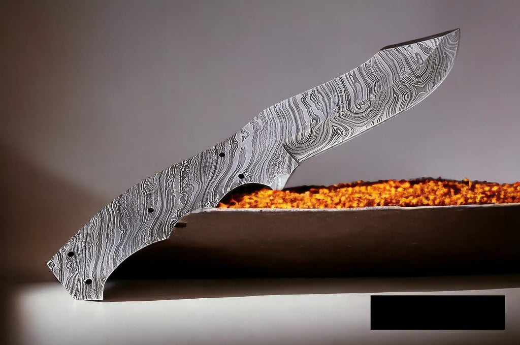 Damascus Steel Full Tang Blank Blade Knife K634701