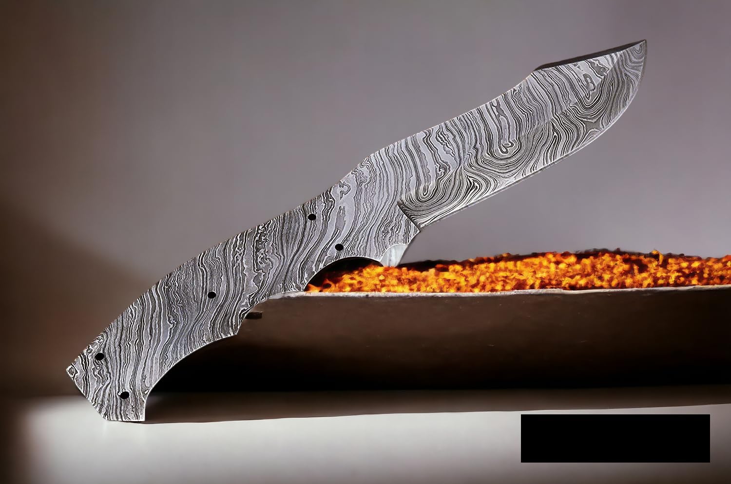 Damascus Steel Full Tang Blank Blade Knife K634701