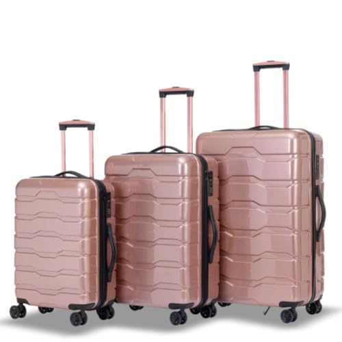 Purple Hard Shell 3 Piece Luggage Set with TSA Lock V89987