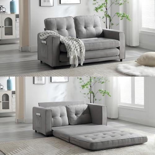 Dark Grey Convertible Folding Futon Sofa Bed N4840