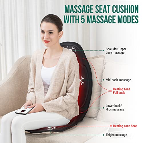 Vibration Back Massager with Heat, Massage Seat Cushion U176