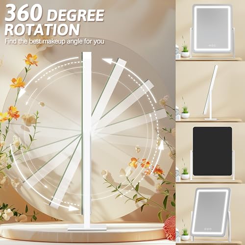 12.6"×15" LED Lighted Vanity Mirror with Dimmable 3 Modes Light E91874