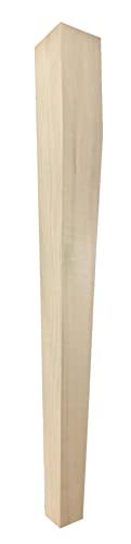 2 Sided Tapered Pine Wood Island Leg - 34 1/2" Tall x 3 1/2" Wide - Unfinished Wooden Leg T36899