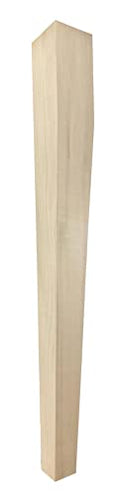 2 Sided Tapered Pine Wood Island Leg - 34 1/2" Tall x 3 1/2" Wide - Unfinished Wooden Leg T36899