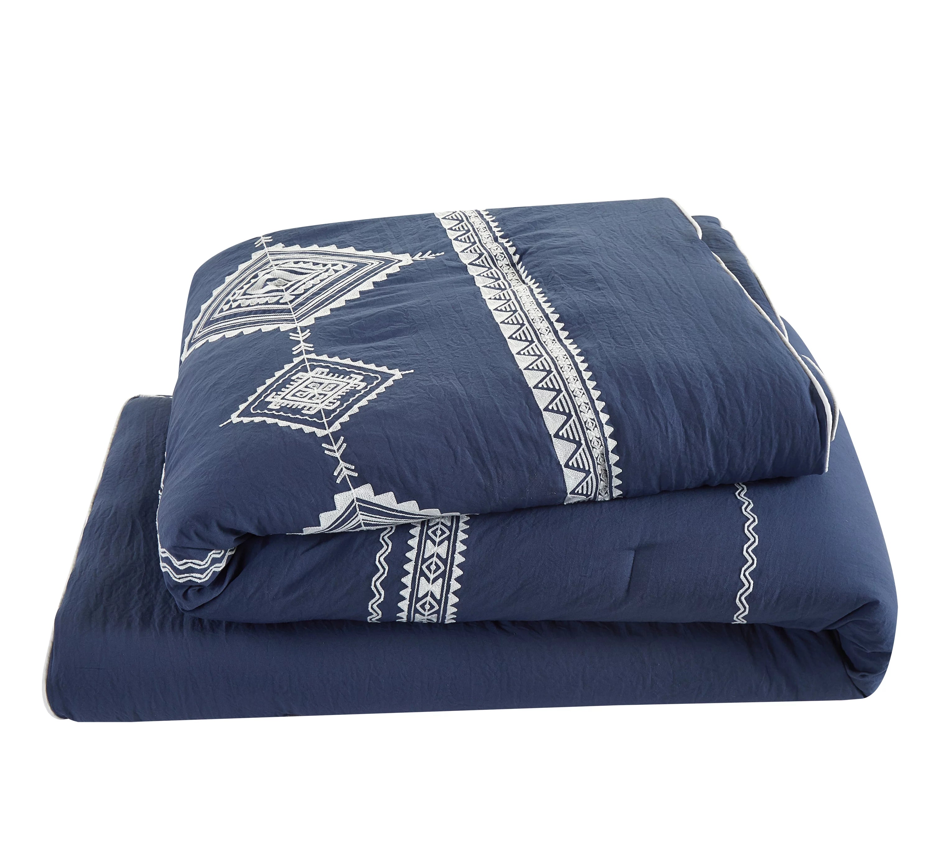 12-Piece Navy Full Comforter Set with Sheets L3115