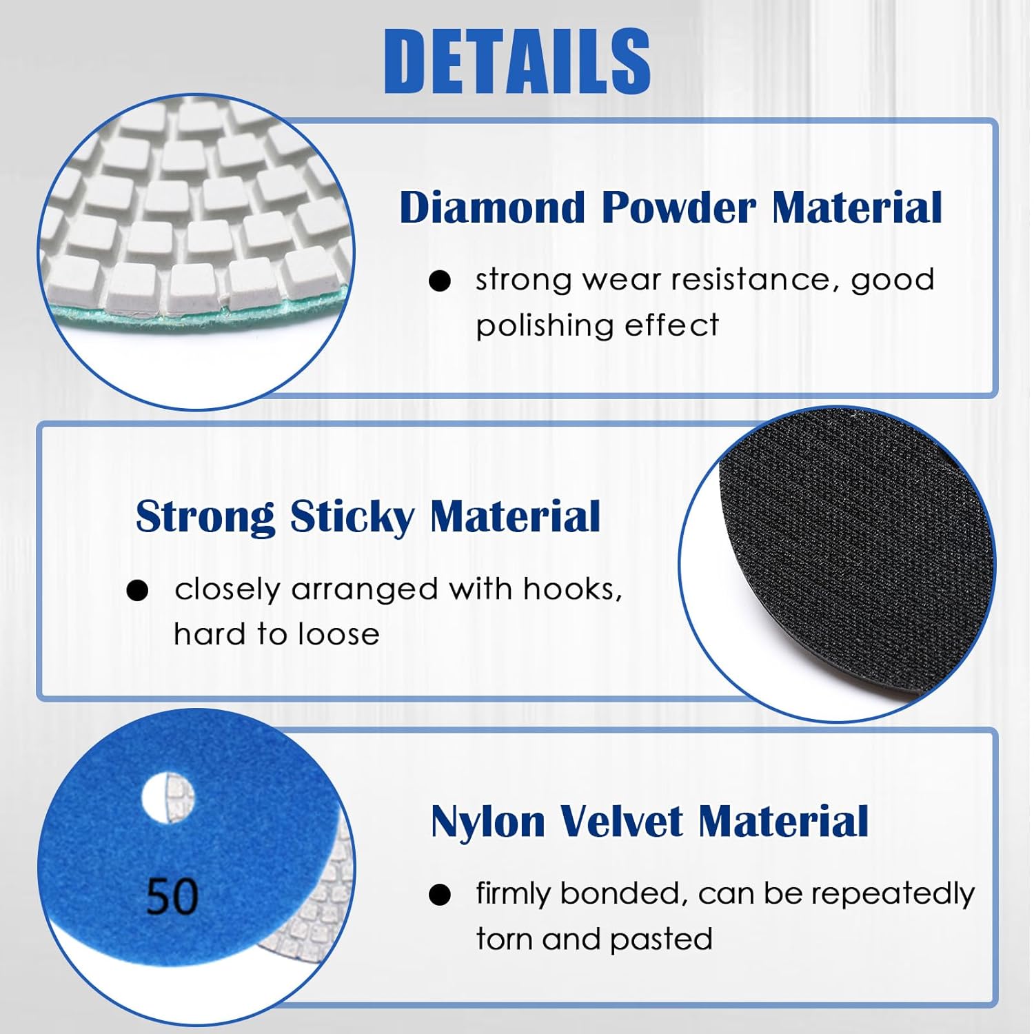 12+1 Pack 4 Inch Diamond Polishing Pads Wet/Dry (50-8000 Grit) H15584
