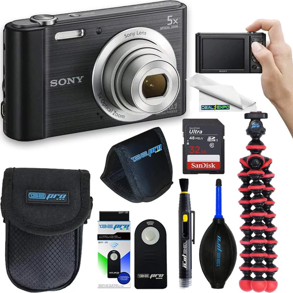 Black Digital Camera with 32GB Memory Card I131