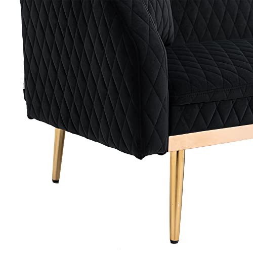 Black Velvet Convertible Sleeper Futon Sofa Bed with Metal Legs U66276