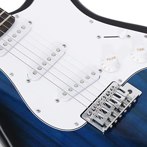 Blue Full Size Electric Guitar with Amp and Case U591923