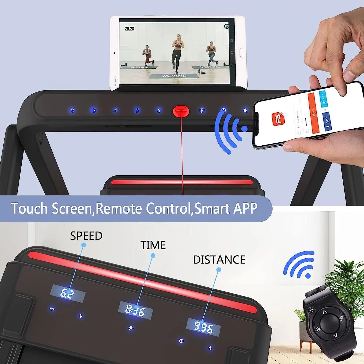 2 in 1 Folding Portable Under Desk Treadmill with Remote Control Y7017