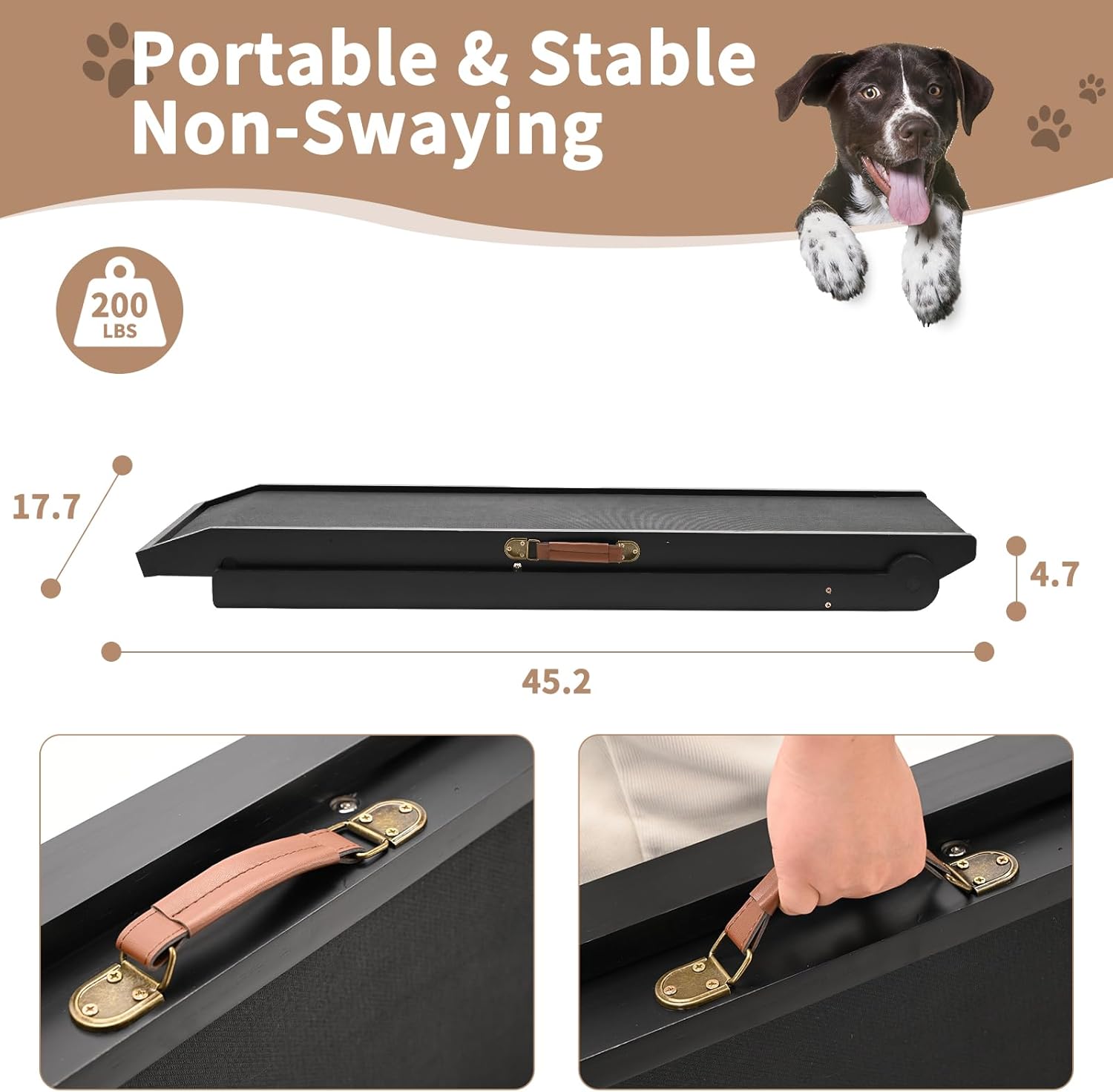 5 Level Adjustable Folding Pet Ramp, 45.2" Long B98366