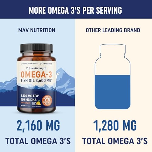 3600 mg Omega 3 Fish Oil Softgels (120 Ct) X399560