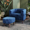 Olive Green Velvet Accent Chair with Ottoman E416551