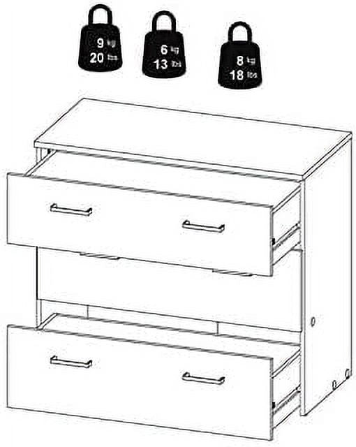 Oak 3 Drawer Chest L3846