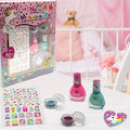 80PCS Scented Nail Polish, Pink and Blue Glitter, Unicorn Nail Stickers, Nail File, Non-Toxic Nail Art Kit I47979