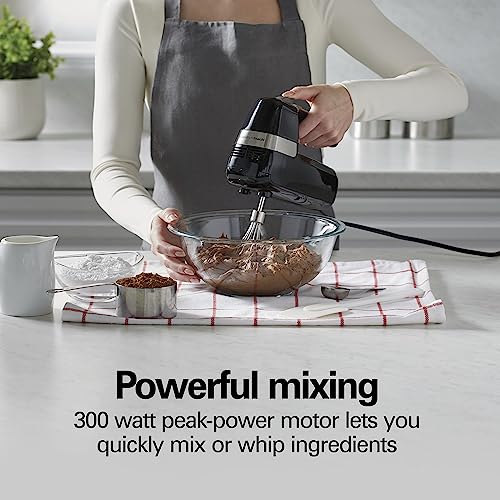Black Electric Hand Mixer with 6 Speeds B757439