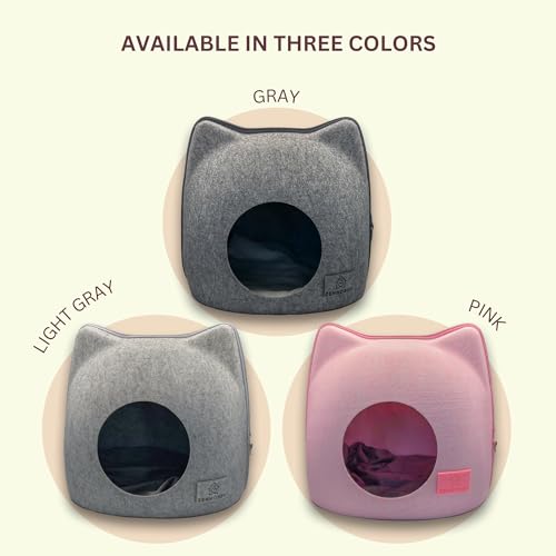 Cat wool cave bed grey U89291