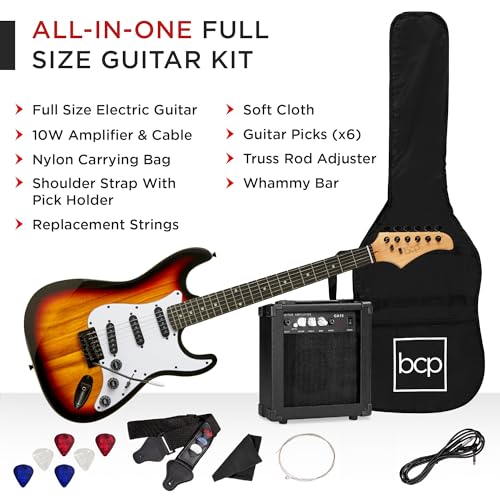 Natural Full Size Electric Guitar Starter Kit O142