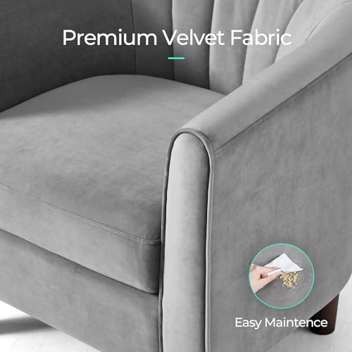 Olive Green Velvet Accent Chair with Ottoman E416551