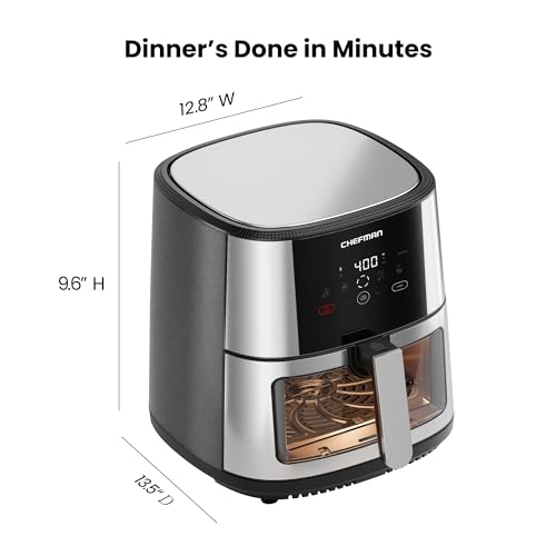 XL 8-Qt Air Fryer, Stainless Steel, Nonstick Q995