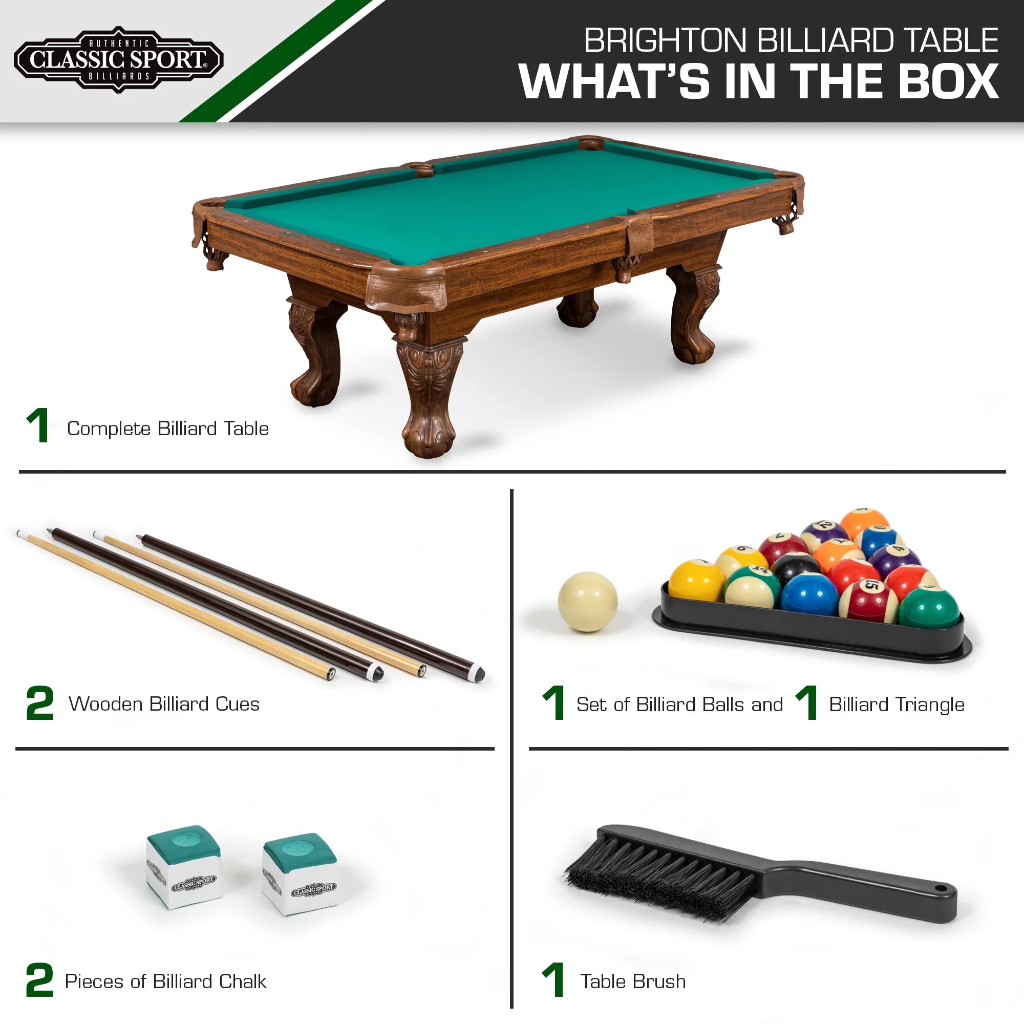 Green Billiard Pool Table U379939