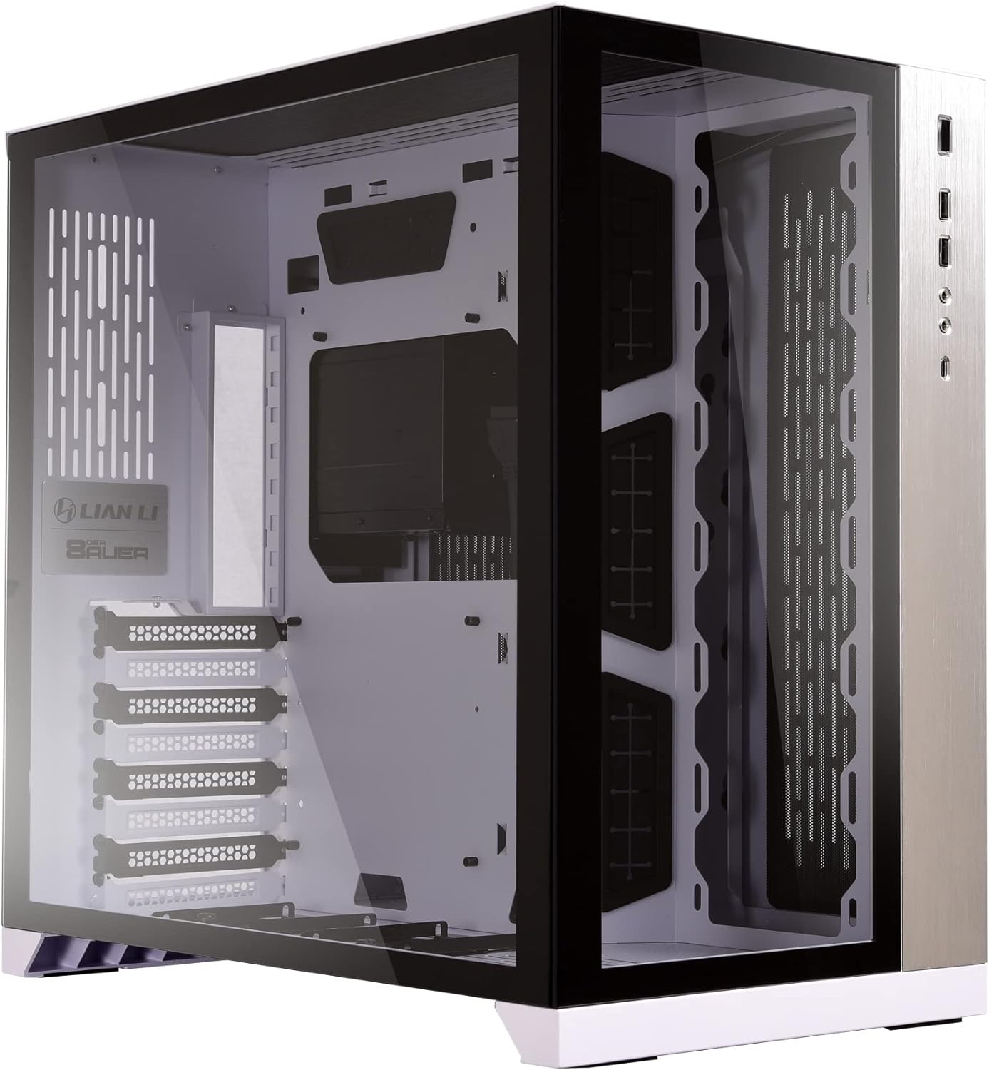 White ATX Mid Tower Tempered Glass Computer Case D7483