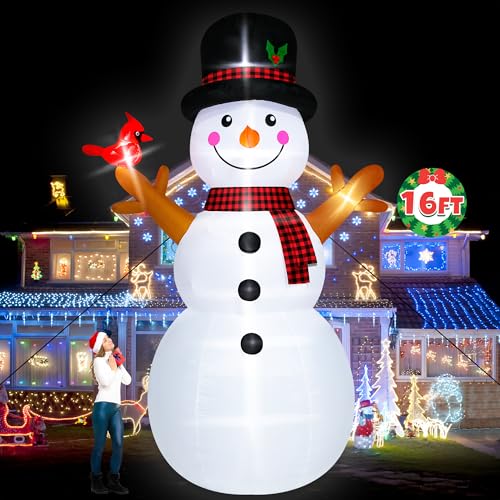 16FT Christmas Inflatable Snowman Outdoor Decorations with LED Lights Y187
