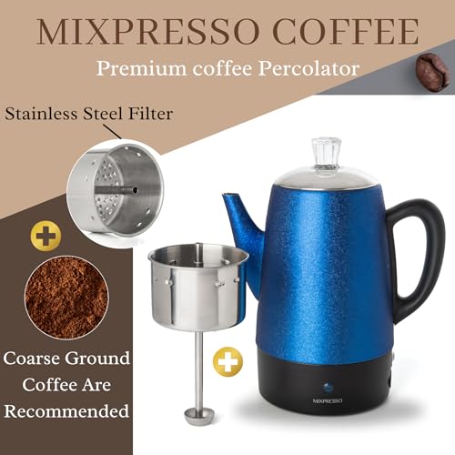 Stainless Steel 10 Cup Electric Coffee Percolator Q633