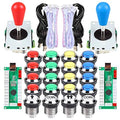 2 Ellipse Oval Joystick + 20 LED Chrome Buttons H80879