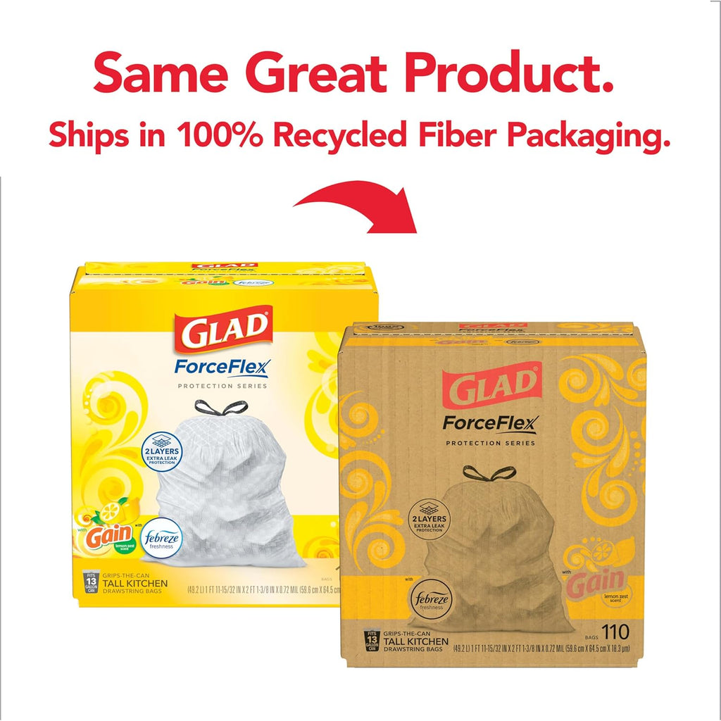 13 Gal Tall Kitchen Drawstring Garbage Bags, 110 Ct X5625