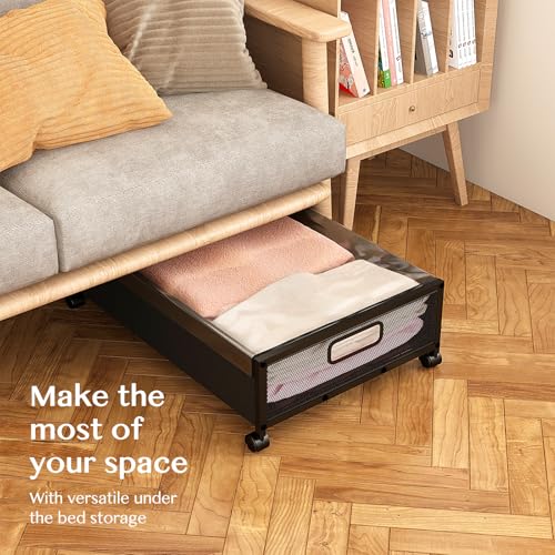2 Pack Under Bed Storage Containers with Wheels and Lid C291443